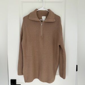 H&M Brown 1/4 (quarter) zip Sweater